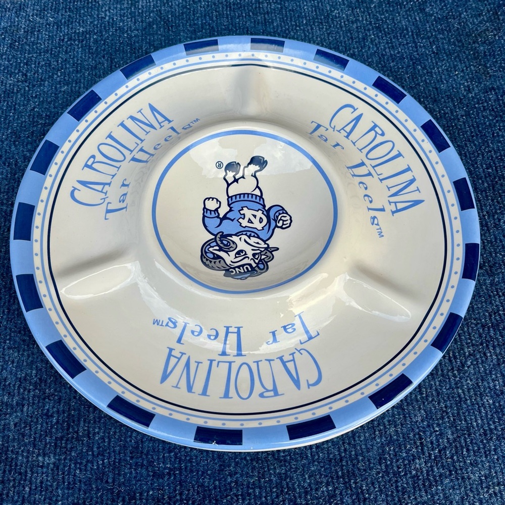 University Of North Carolina Tar Heels Serving Tray Chip& Dip Excellent Cond. - Picture 3 of 4